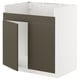 METOD Rangemt bas pr évier 2 bacs HAVSEN, blanc/Havstorp brun-beige, 80x60 cm