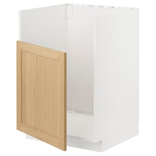 METOD Rgt bs pr évier TALLSJÖN, blanc/Forsbacka chêne, 60x60 cm