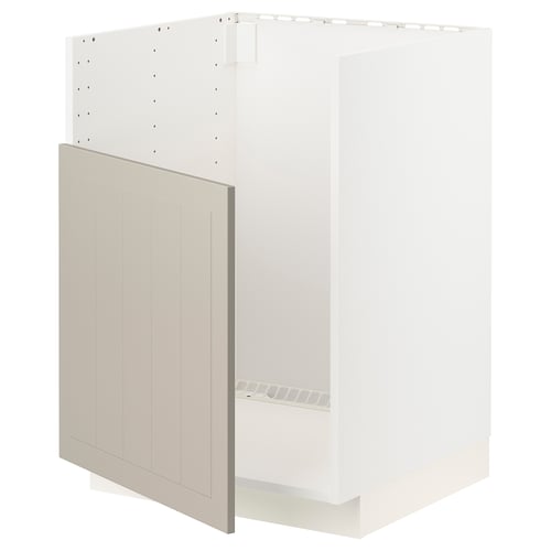 METOD Rgt bs pr évier TALLSJÖN, blanc/Stensund beige, 60x60 cm