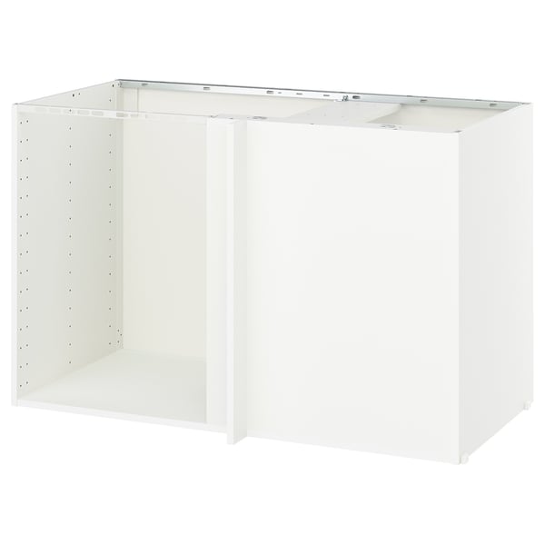METOD Structure élément bas d'angle, blanc, 128x60x80 cm