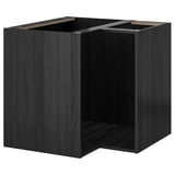 METOD Structure élément bas d'angle, effet bois noir, 88x60x80 cm