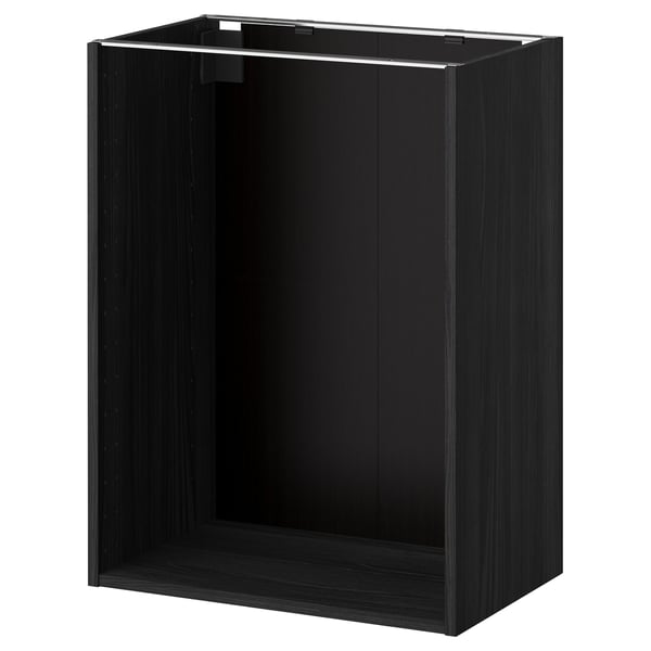METOD Structure élément bas, effet bois noir, 60x37x80 cm