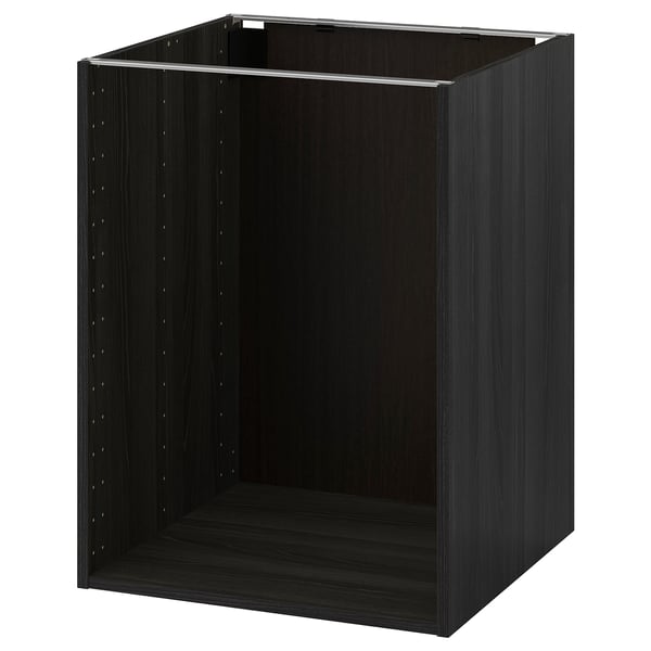 METOD Structure élément bas, effet bois noir, 60x60x80 cm