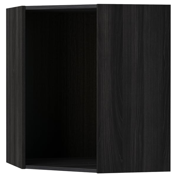 METOD Structure élément mural d'angle, effet bois noir, 68x68x80 cm