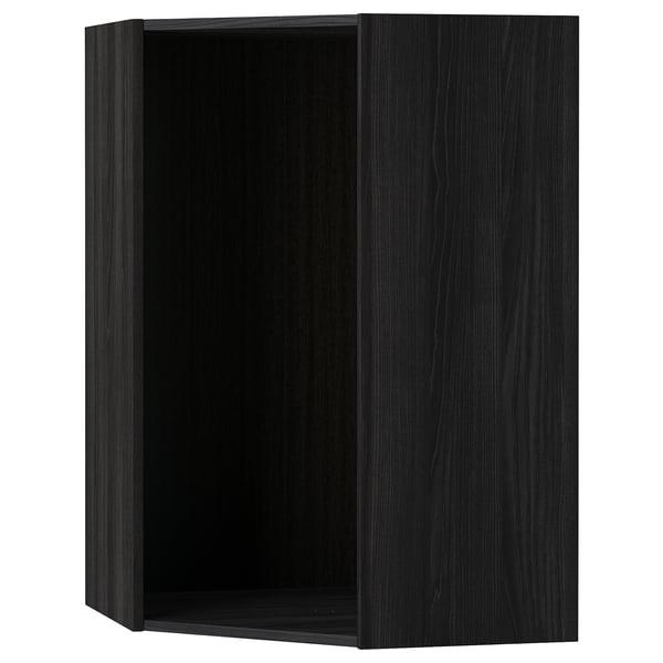 METOD Structure élément mural d'angle, effet bois noir, 68x68x100 cm