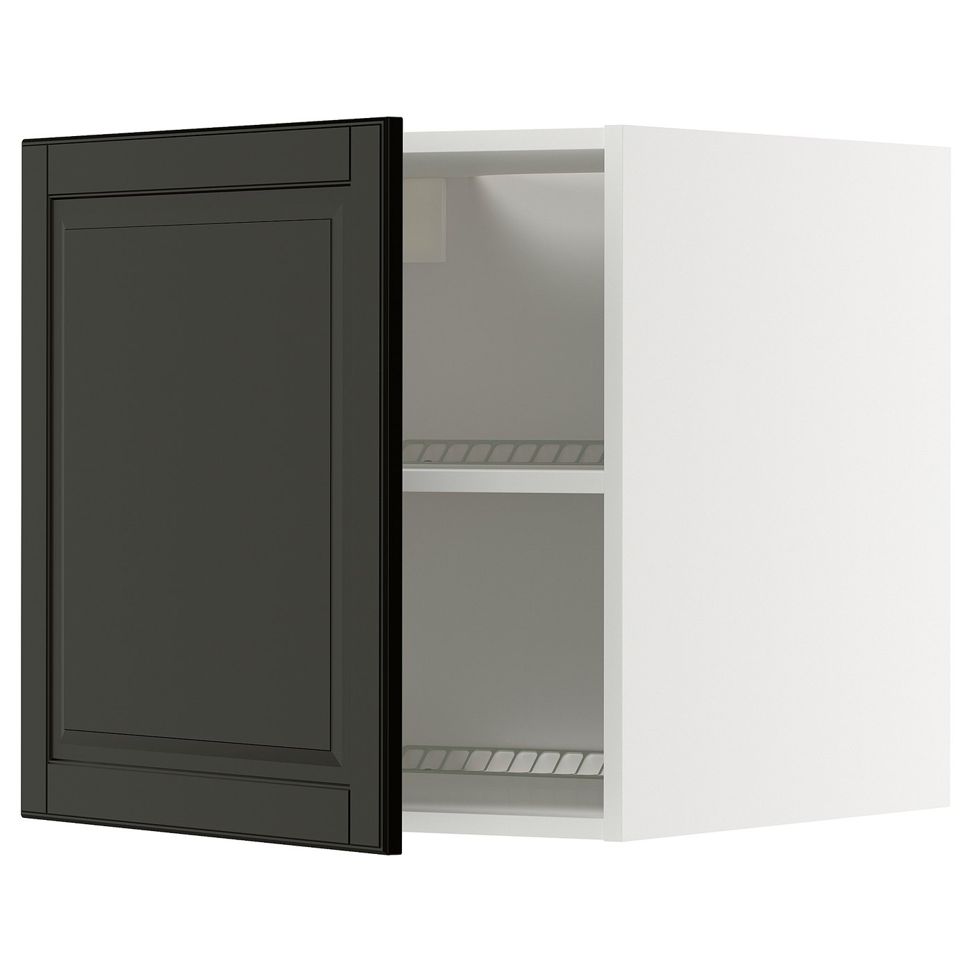 METOD surmeuble réfr/cong, blanc/Bodbyn noir, 60x60 cm - IKEA