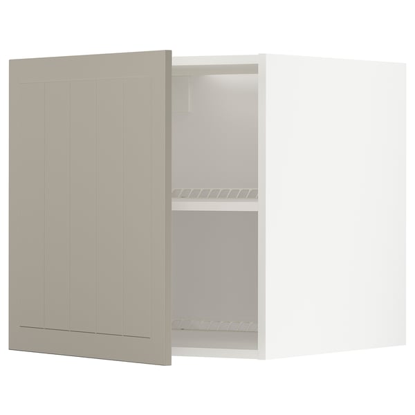 METOD Surmeuble réfr/cong, blanc/Stensund beige, 60x60 cm