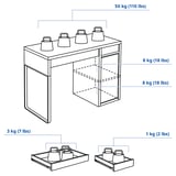 MICKE Bureau, blanc, 105x50 cm