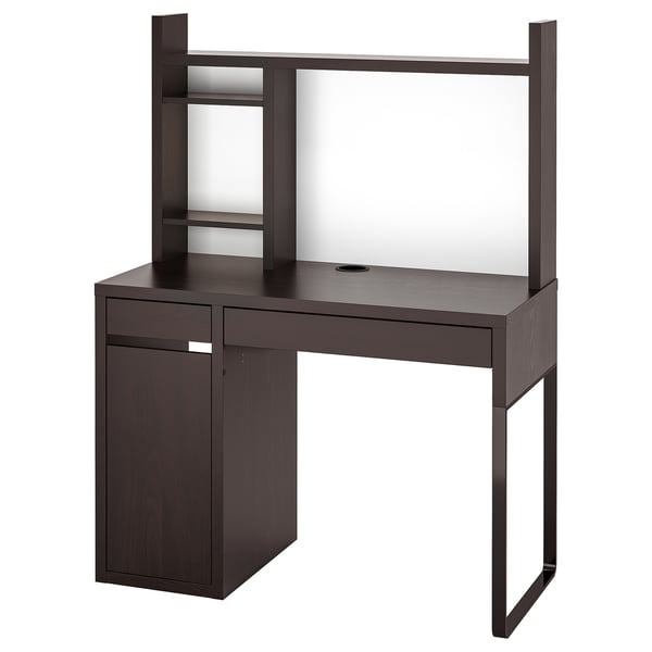 MICKE Bureau, brun noir, 105x50 cm