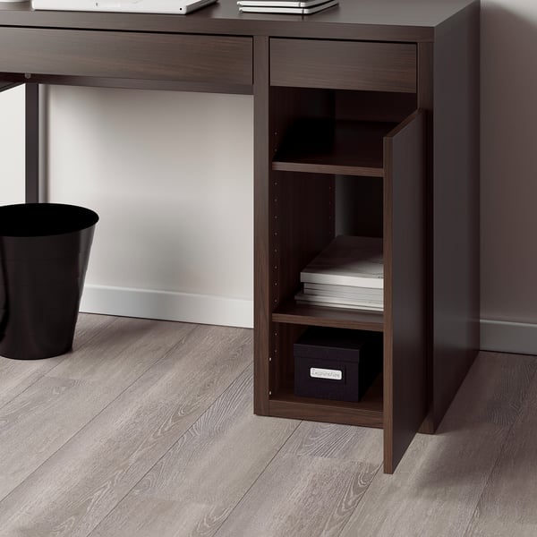 MICKE Bureau, brun noir, 105x50 cm