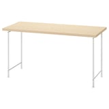 MITTCIRKEL / SPÄND Bureau, effet pin/blanc, 140x60 cm