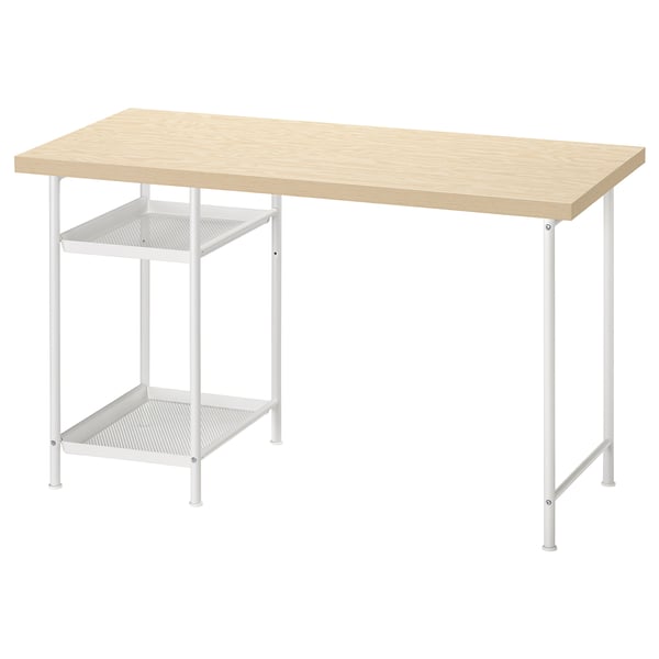 MITTCIRKEL / SPÄND Bureau, effet pin/blanc, 120x60 cm