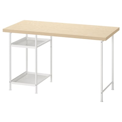 MITTCIRKEL / SPÄND Bureau, effet pin/blanc, 120x60 cm