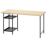 MITTCIRKEL / SPÄND Bureau, effet pin/noir, 140x60 cm