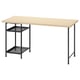 MITTCIRKEL / SPÄND Bureau, effet pin/noir, 140x60 cm
