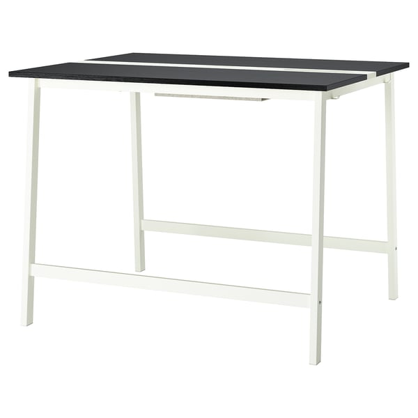 MITTZON Plateau de table, teinté noir/plaqué frêne, 140x48 cm