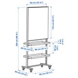 MITTZON Struct roul/tableau/tablet/bte câbl, blanc, 85x205 cm