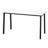 MITTZON Table conférence, blanc/noir, 140x68x75 cm