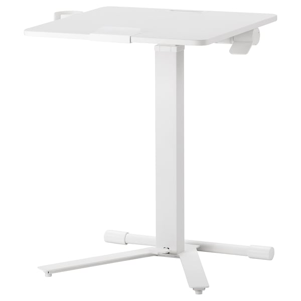 MITTZON Table pour PC portable av roulettes, blanc, 66x50 cm