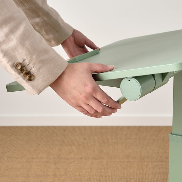 MITTZON Table pour PC portable av roulettes, vert, 66x50 cm