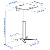 MITTZON Table pour PC portable av roulettes, vert, 66x50 cm