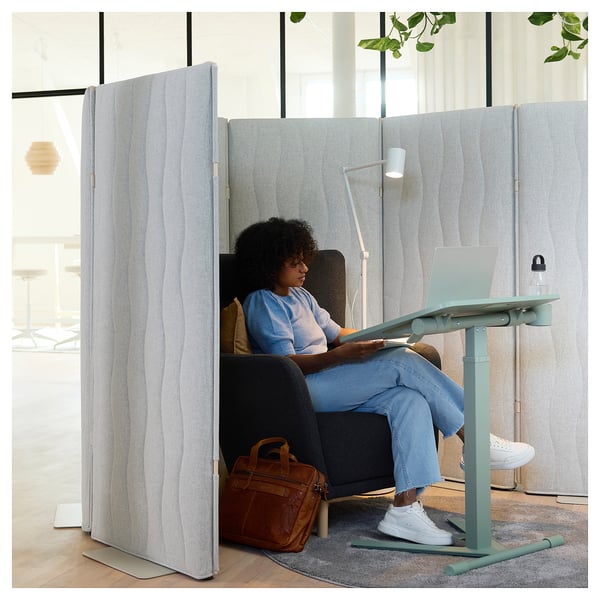 MITTZON Table pour PC portable av roulettes, vert, 66x50 cm