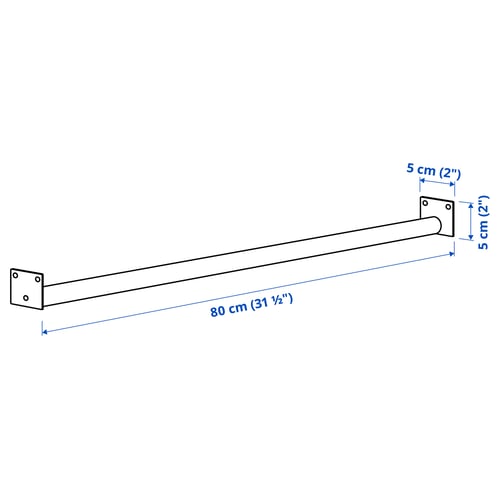 MITTZON Tringle pour structure av roulettes, blanc, 80 cm