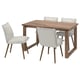 MÖRBYLÅNGA / KLINTEN Table et 4 chaises, plaqué chêne teinté brun/Kilanda beige clair, 140x85 cm