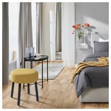 MÖRTFORS Pouf, Diseröd jaune foncé, 47x47 cm