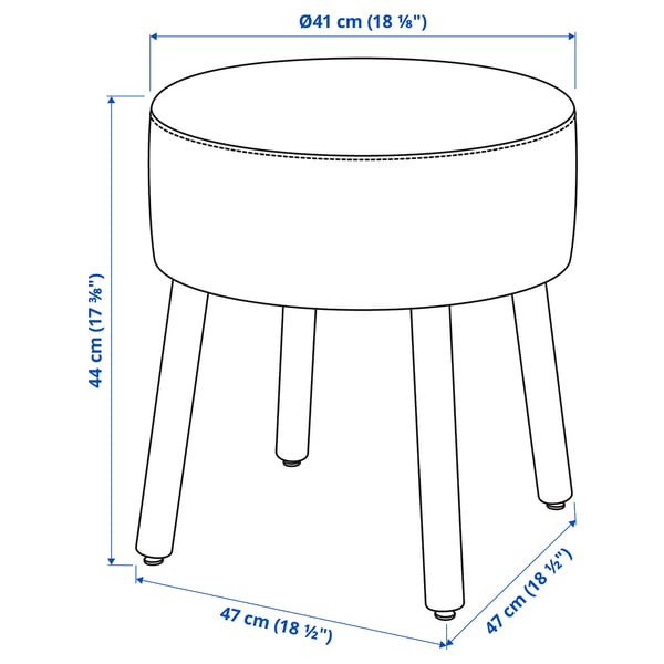 MÖRTFORS Pouf, Diseröd jaune foncé, 47x47 cm