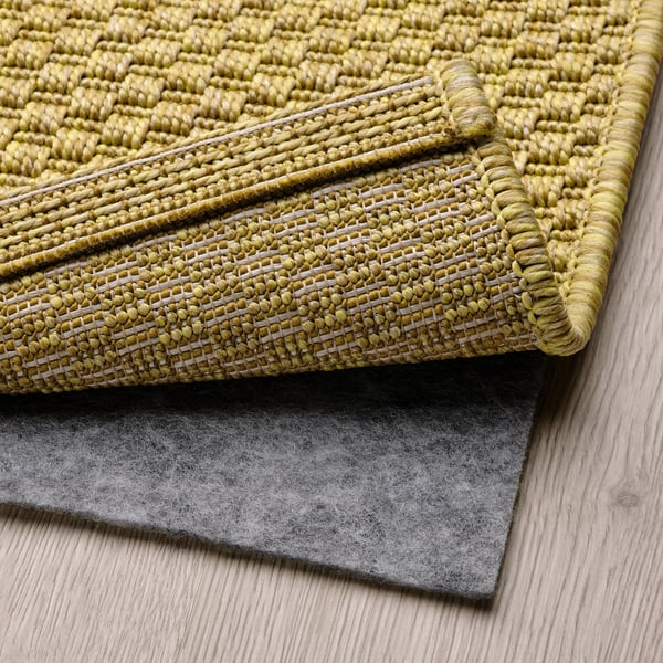 MORUM Tapis tissé à plat, int/extérieur, jaune clair, 200x300 cm
