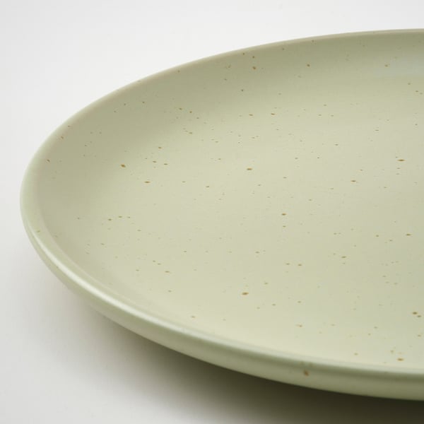 MOSSMAL Assiette, motif à pois/vert clair, 22 cm