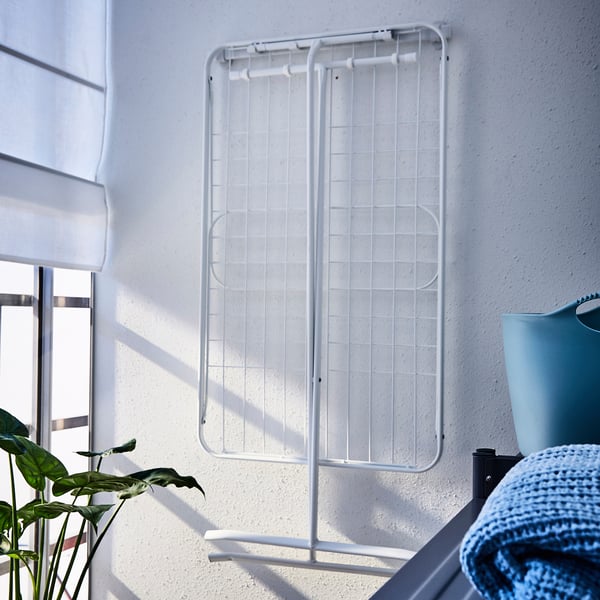 MULIG Étendoir à linge, int/ext, blanc