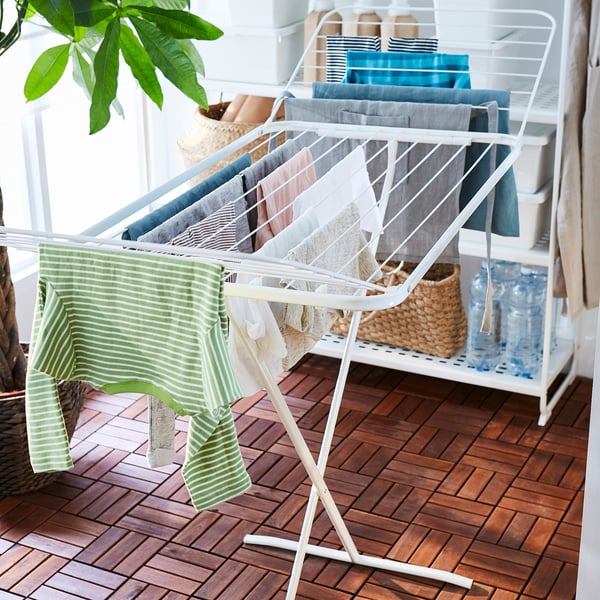 MULIG Étendoir à linge, int/ext, blanc