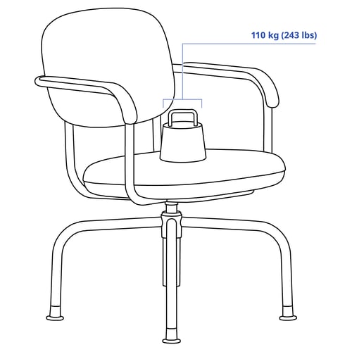 MULLSJÖ Chaise pivotante, Gräsnäs gris foncé