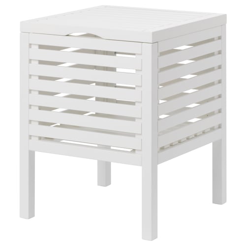 MUSKAN Tabouret avec rangement, blanc, 50 cm