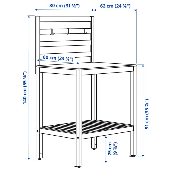 NÄMMARÖ Élément de cuisine ouvert, teinté brun clair/acier inoxydable extérieur, 80x62 cm