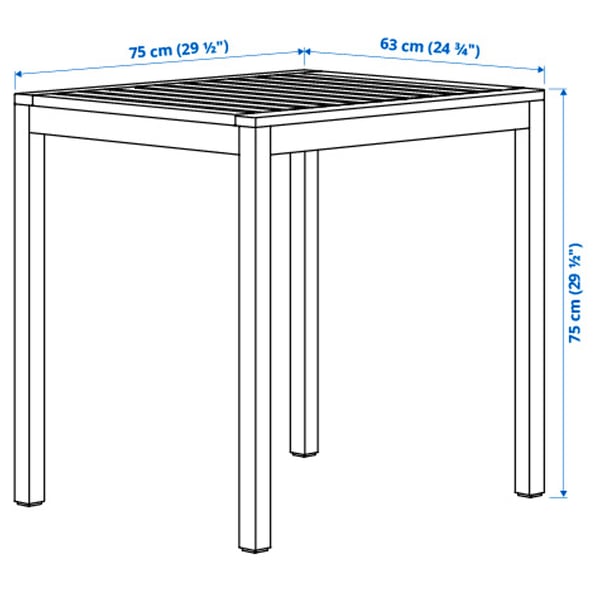 NÄMMARÖ Table/2 chaises pliantes, extérieur, teinté brun clair/Kuddarna beige