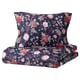 NÄSSELKLOCKA Housse de couette et 2 taies, bleu foncé/multicolore, 240x220/50x60 cm