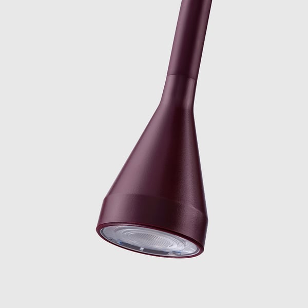 NÄVLINGE Spot à pince à LED, rouge foncé