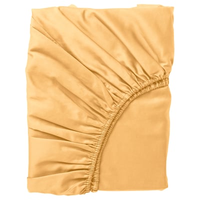 NATTJASMIN Drap housse, jaune, 140x200 cm