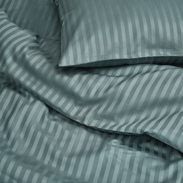 NATTJASMIN Housse de couette et 1 taie, bleu vert, 150x200/50x60 cm
