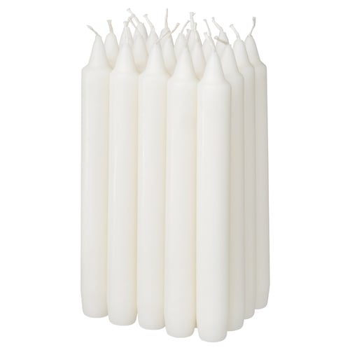 NEJLIKSYREN Bougie non parfumée pour chandelier, naturel, 19 cm 6 hr