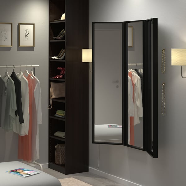 NISSEDAL Combinaison de miroirs, noir, 130x150 cm