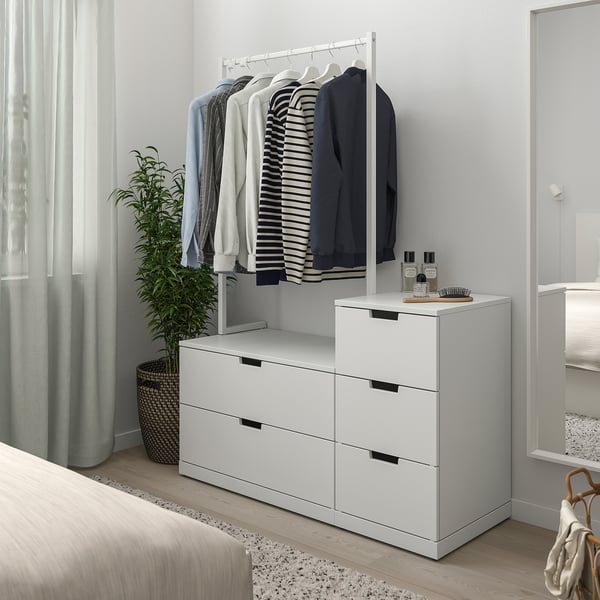 NORDLI Commode 5 tiroirs, blanc, 120x169 cm