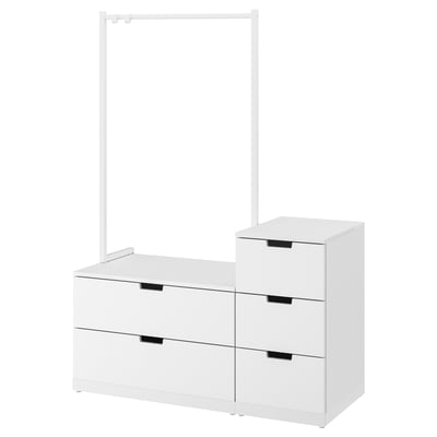 NORDLI Commode 5 tiroirs, blanc, 120x169 cm