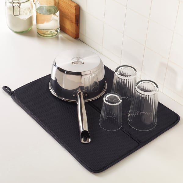 NYSKÖLJD Tapis séchage vaisselle, gris foncé, 44x36 cm