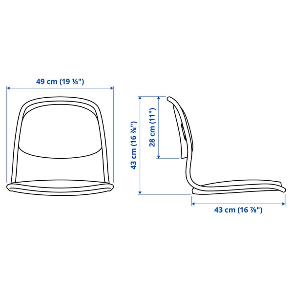 ÖRFJÄLL Coque d'assise, blanc/Vissle bleu foncé