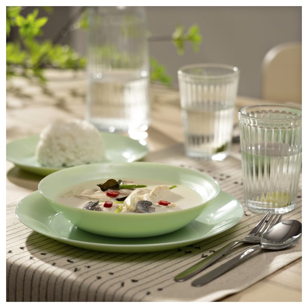 OFTAST Assiette creuse, vert clair, 20 cm