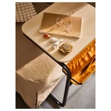 OLSERÖD Table d'appoint, anthracite/motif bouleau jaune foncé, 53x50 cm
